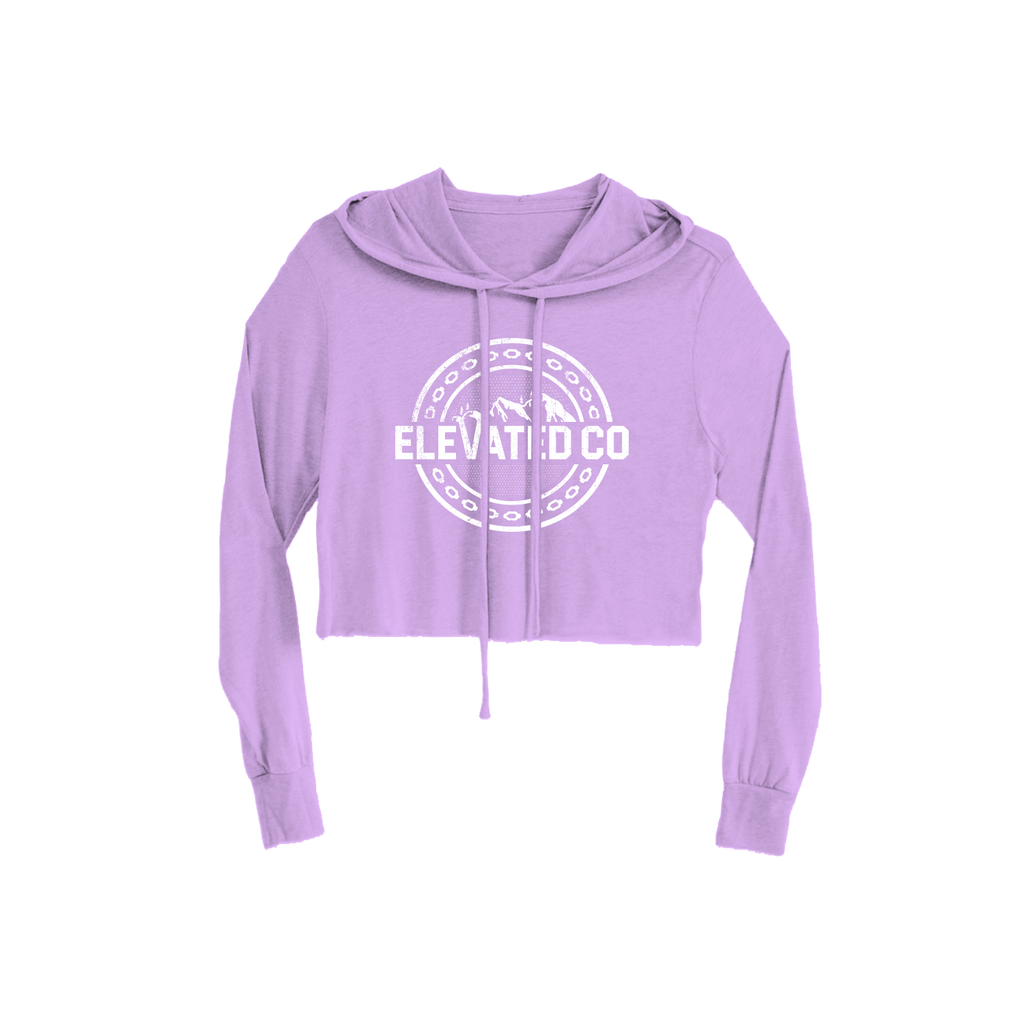 Elevated Crop Hoodie - Pink Berry/White (SOLD OUT)